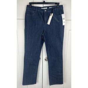 Jones New York Jeans Sz 14W Sutton Straight Leg Secret Slimming Med Wash NWT